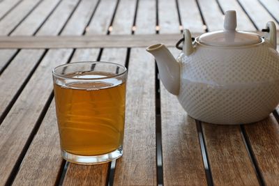 Close-up of tea served on table