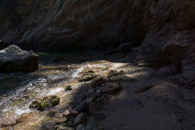 Rock formation in water