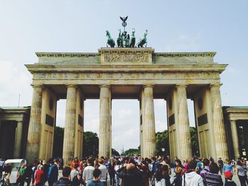 Low angle view of brandenburg gate