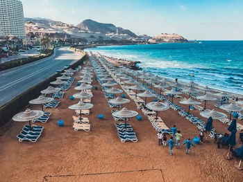 Panoramic view of beach against sky