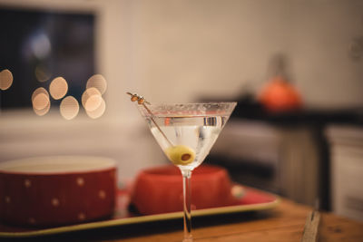 Close-up of wine in glass