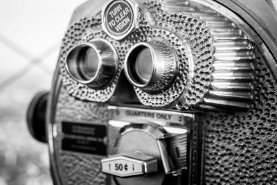 Close-up of coin-operated binoculars