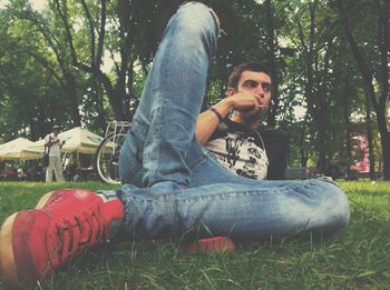 Portrait of smiling young woman