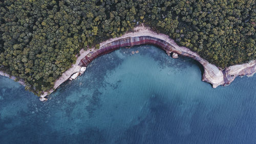 High angle view of swimming pool