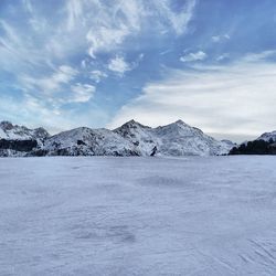 Scenic view of snowcapped mountains