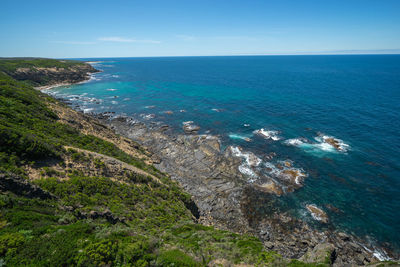 High angle view of sea against sky