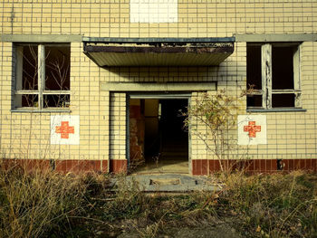 Entrance of abandoned building