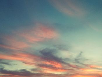 Low angle view of sky at sunset