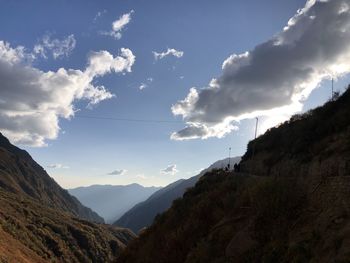 Panoramic view of mountains against sky