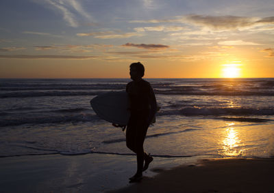 Scenic view of sea at sunset
