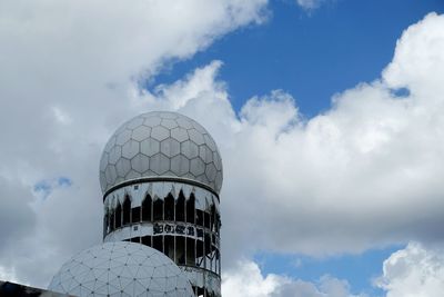 Low angle view of abandoned national security agency at teufelsberg