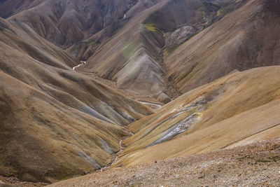 View of river between mountains in highlands iceland