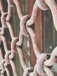 Close-up of rusty chain