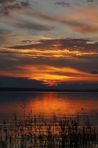 Scenic view of sunset over sea