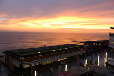 View of sea at sunset