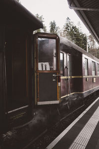 Train at railroad station platform