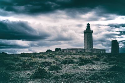 Built structure against cloudy sky