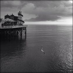 View of sea against cloudy sky