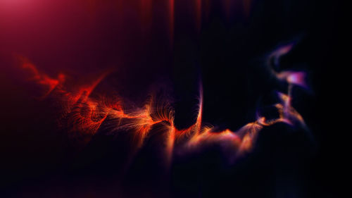 Futuristic abstract defocused particles wave pattern flowing motion background