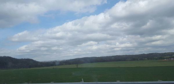 Scenic view of landscape against cloudy sky