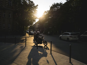 Bicycles on street in city