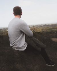 Rear view of a man on beach