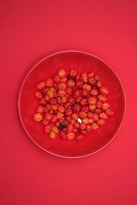 Directly above shot of strawberries in bowl