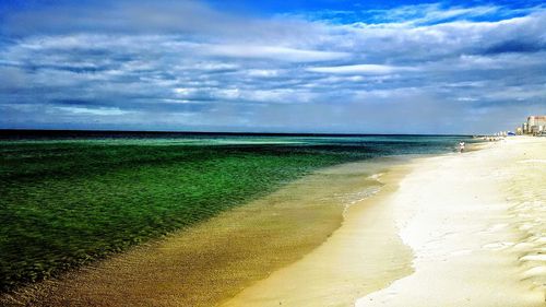 Scenic view of beach against sky