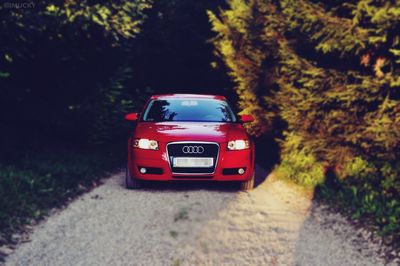 Car parked on dirt road