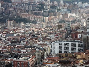 High angle view of buildings in city