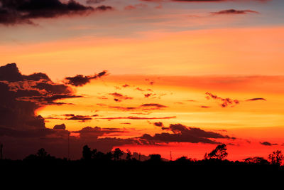 Scenic view of dramatic sky during sunset