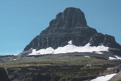 Scenic view of mountains against clear sky