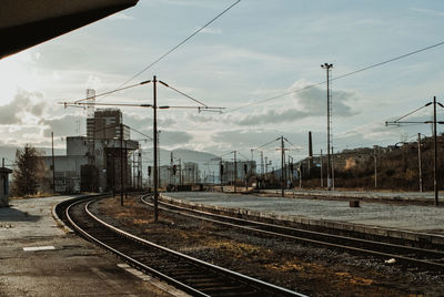 Railroad tracks against sky