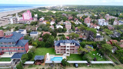 High angle view of townscape and buildings in town