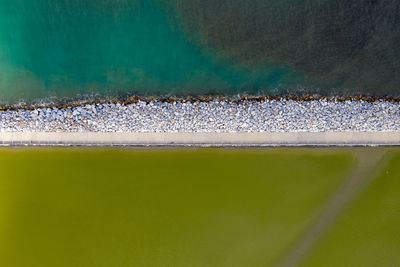 Aerial view of grayon by sea