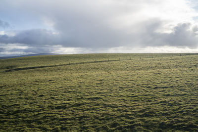 Scenic view of land against sky