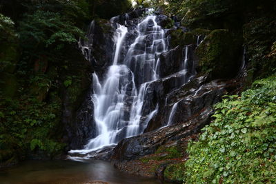 Scenic view of waterfall