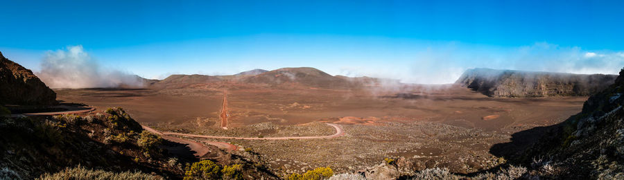 Panoramic view of la plaine des sables place at reunion island