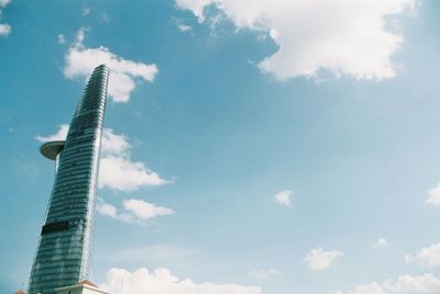 Low angle view of modern building against sky