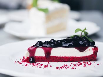 Close-up of cake in plate