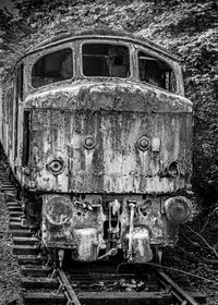 Close-up of old abandoned train