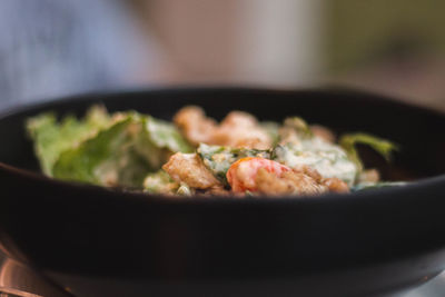 Close-up of meal served in bowl
