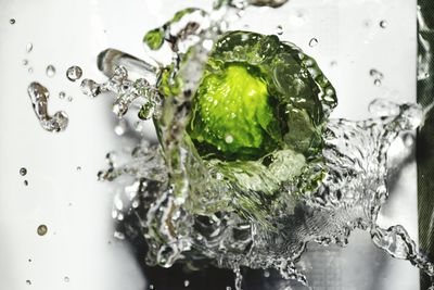 Close-up of water drops on glass