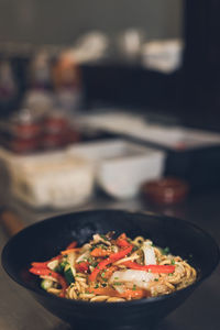 Close-up of food on table