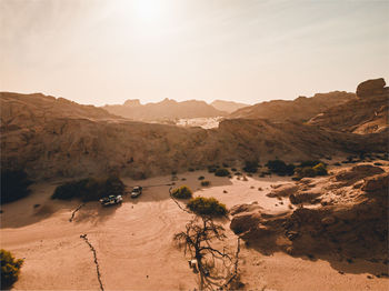 Scenic view of desert against sky