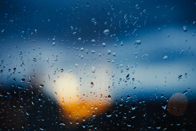 Full frame shot of wet glass