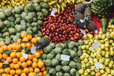 Full frame shot of fruits at market stall