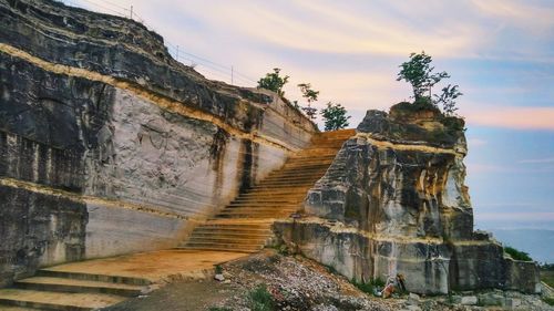 View of rock formation against sky