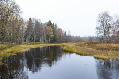 Scenic view of lake against clear sky