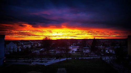 Sunset over city